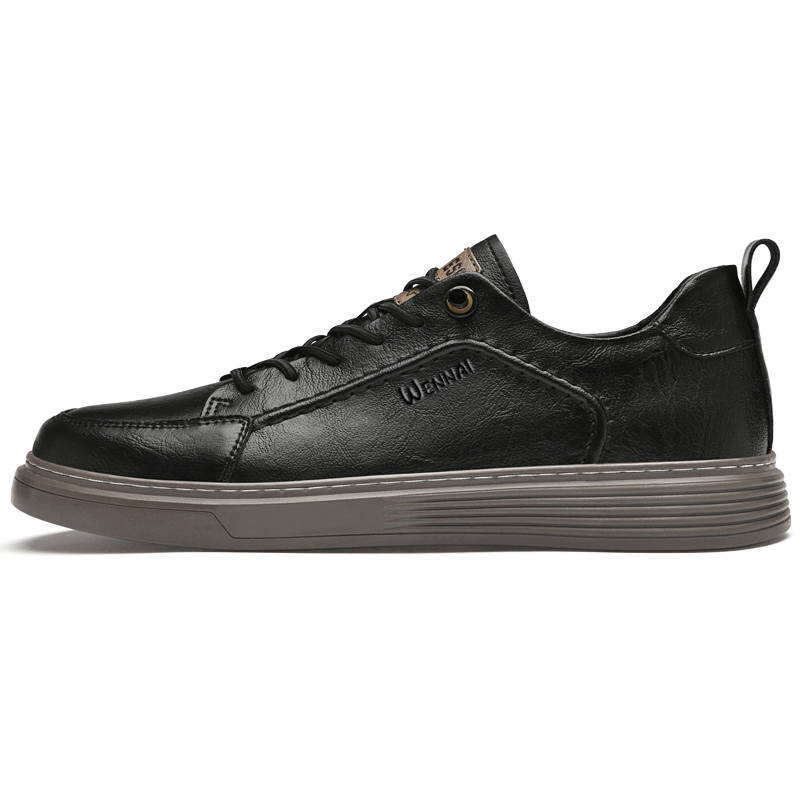 WENNAI Men's Casual Shoes Men's Low Top Black