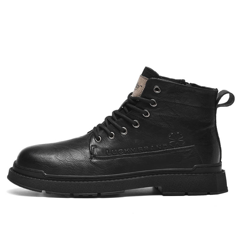 LUCKY BRAND Microfiber Leather Crew Combat Boots Men's