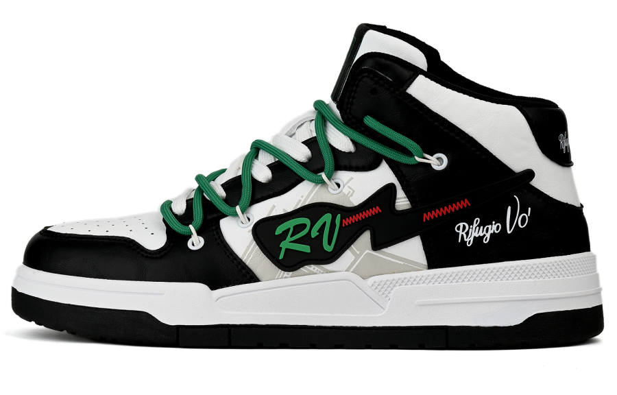 RIFUGIO VO' Microfiber Leather Coverage Abrasion Resistant Height Increasing Mid top Skateboard Shoes Unisex