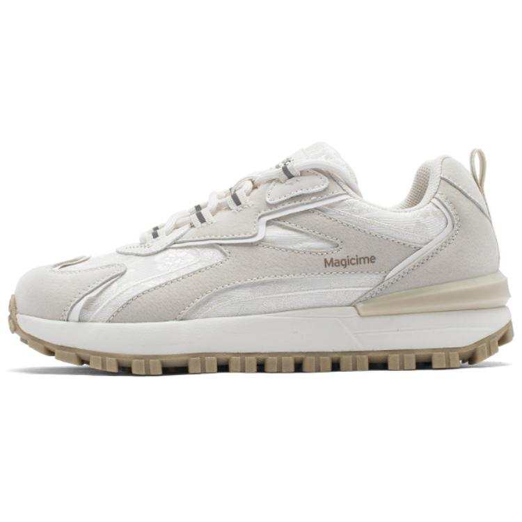 AGSDON Artificial Leather Low top Casual Shoes Women's Beige Gray
