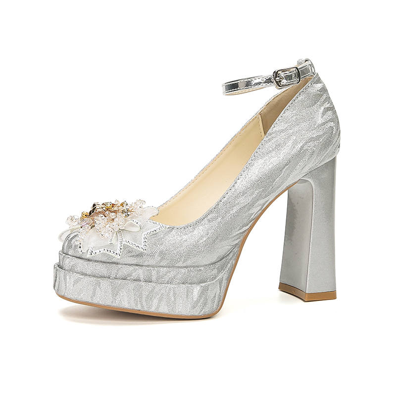Zubumei Chunky Heel High Heels 11cm Women's