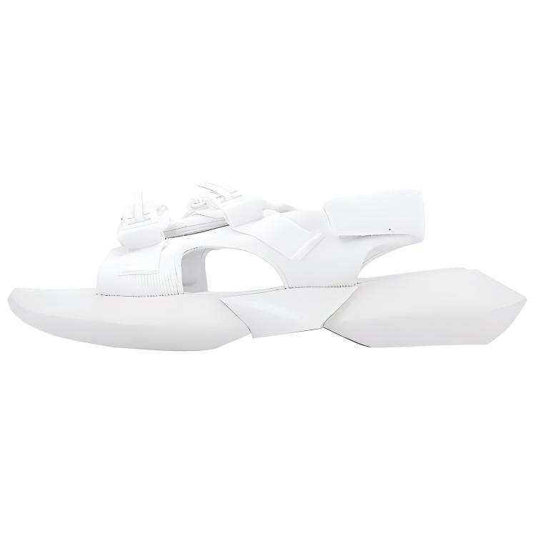 NORVINCY Western Beach Sandals Solid Color Casual Slippers Unisex White