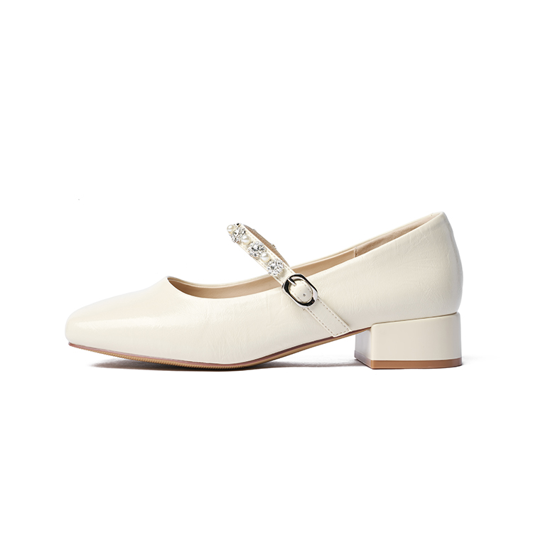 JOSINY Synthetic Leather Chunky Heel Mary Jane Shoes Women's