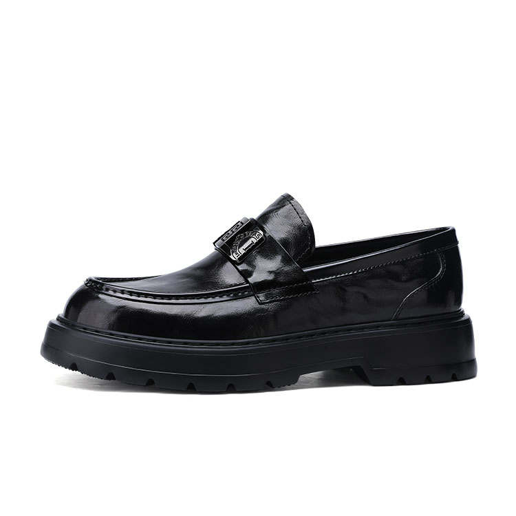 U7 Top Grain Cow Leather Casual Shoes Men's Black