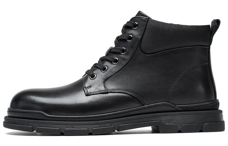 Anthony Miles Anthony Miles Cow Leather Short Combat Boots Men's Black