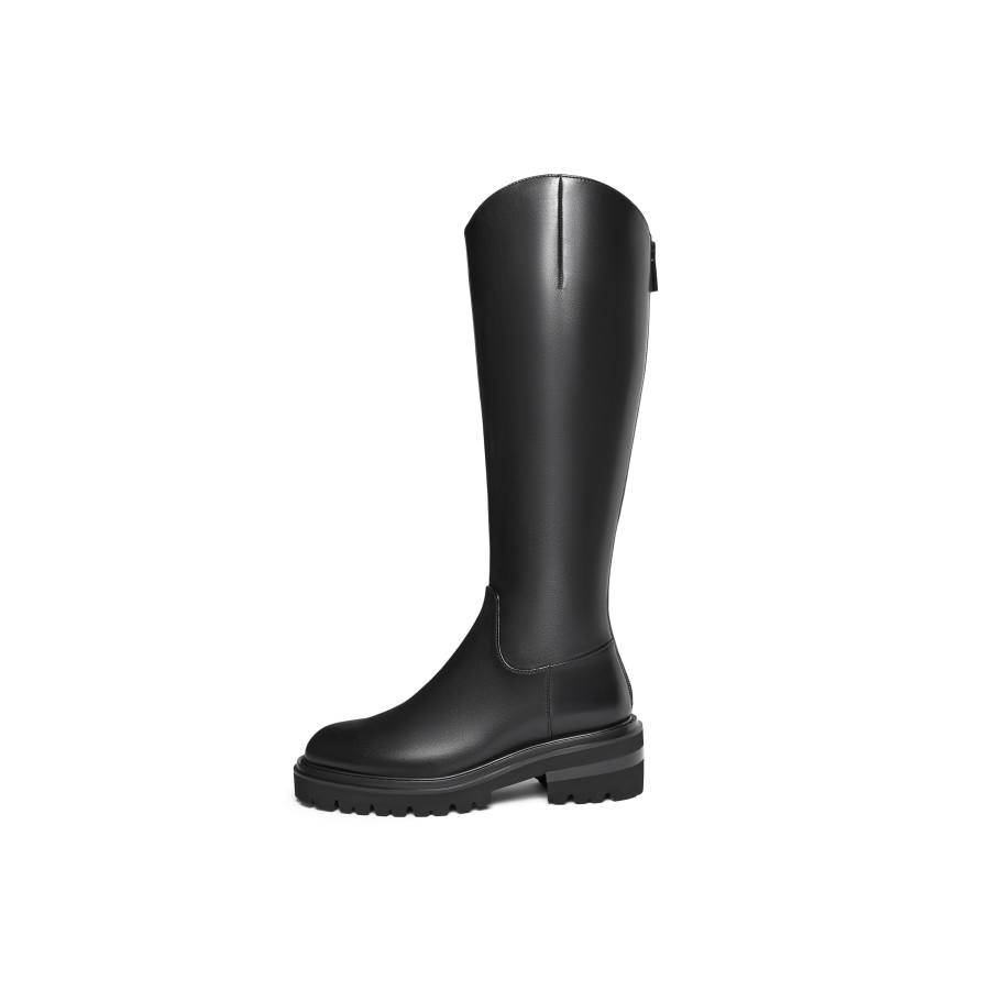 Joypeace Long Leg Rule Cow Leather Knee high Boots 5.2CM Women's Knight Boots