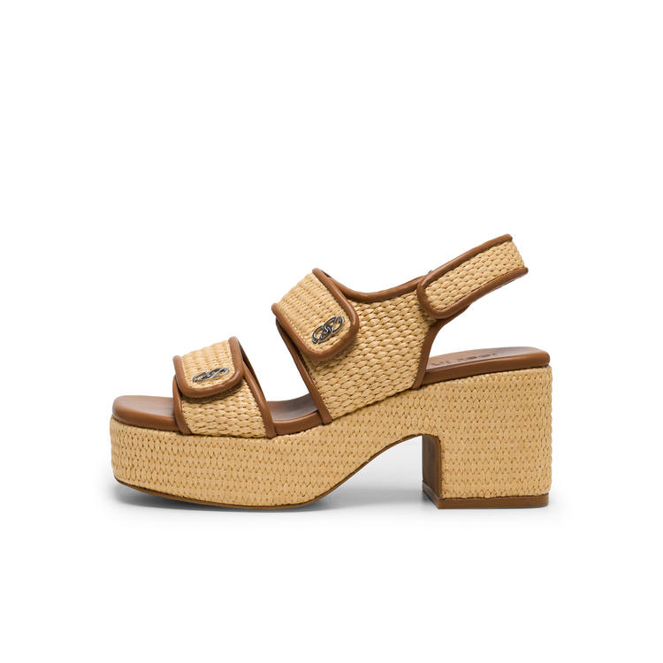 Lost In Echo One Strap Sandals Women's Straw Woven Color