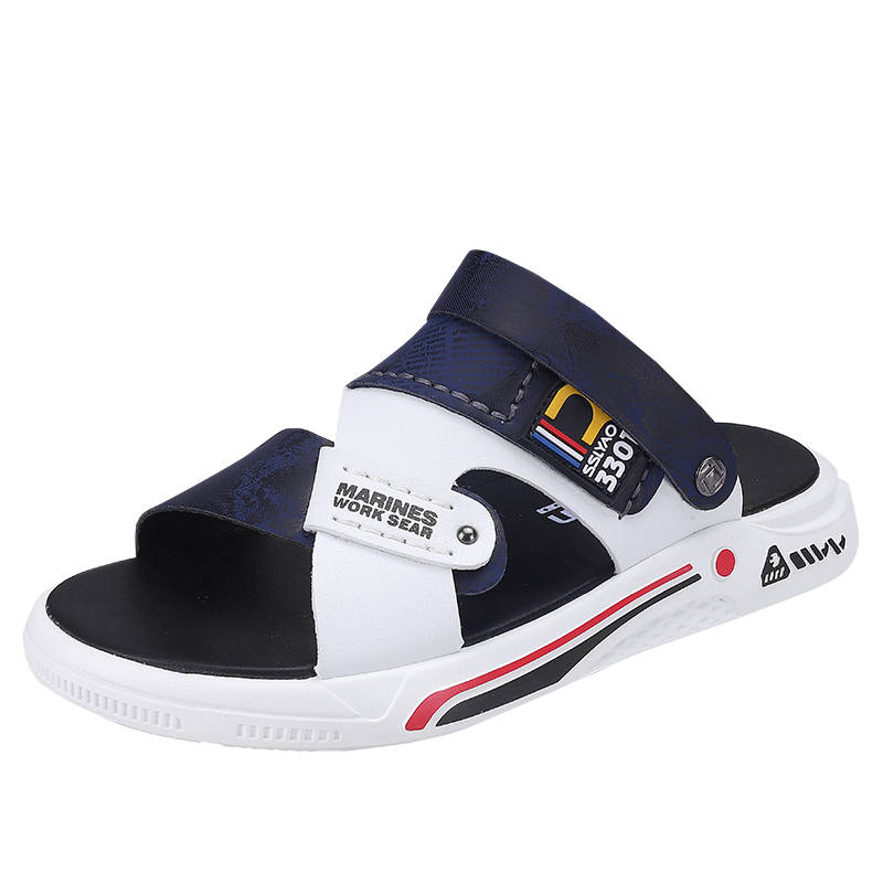 CAOZE Beach Sandals Men's Black Gray Blue