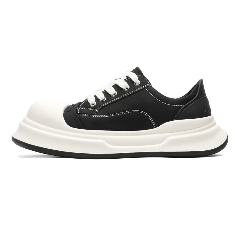 CHILANG CHILANG Microfiber Leather Height Increasing Height Increasing Low top Skateboard Shoes Men's Black