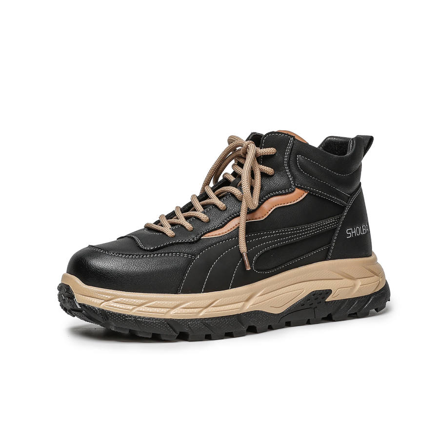 SHOUBA Cow Split Leather Ankle Length Outdoor Boots Men's
