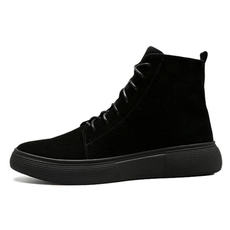 YEDANI YEDANI Nubuck Crew Combat Boots 4cm Men's Black