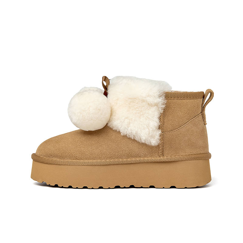 JOSINY Platform Fleece Lined, Fashion Minimalist Style 8cm Snow Boots Women's