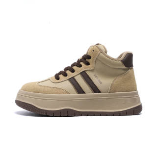 SEMIR Synthetic Leather Vintage Maillard Style, Fleece Lined Comfortable Mid top Skateboard Shoes Women's