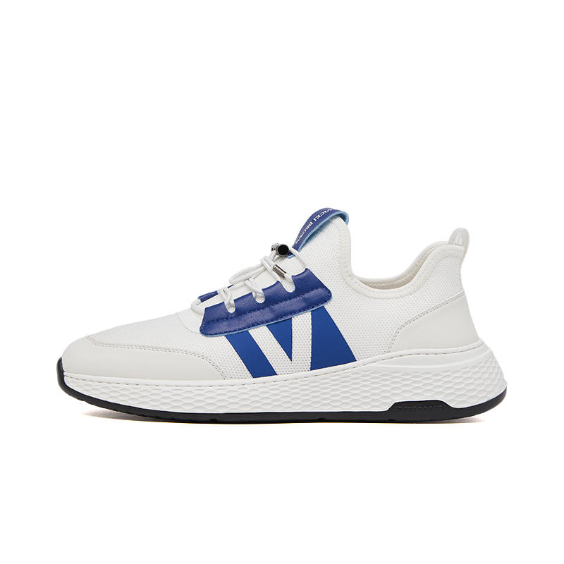 VICKI BROWN Microfiber Leather Abrasion Resistant Abrasion Resistant Low top Casual Shoes Men's White Blue