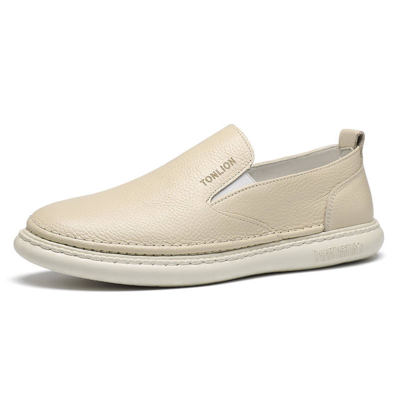 Tonlion Men's Casual Shoes Men's Low Top Black/Beige
