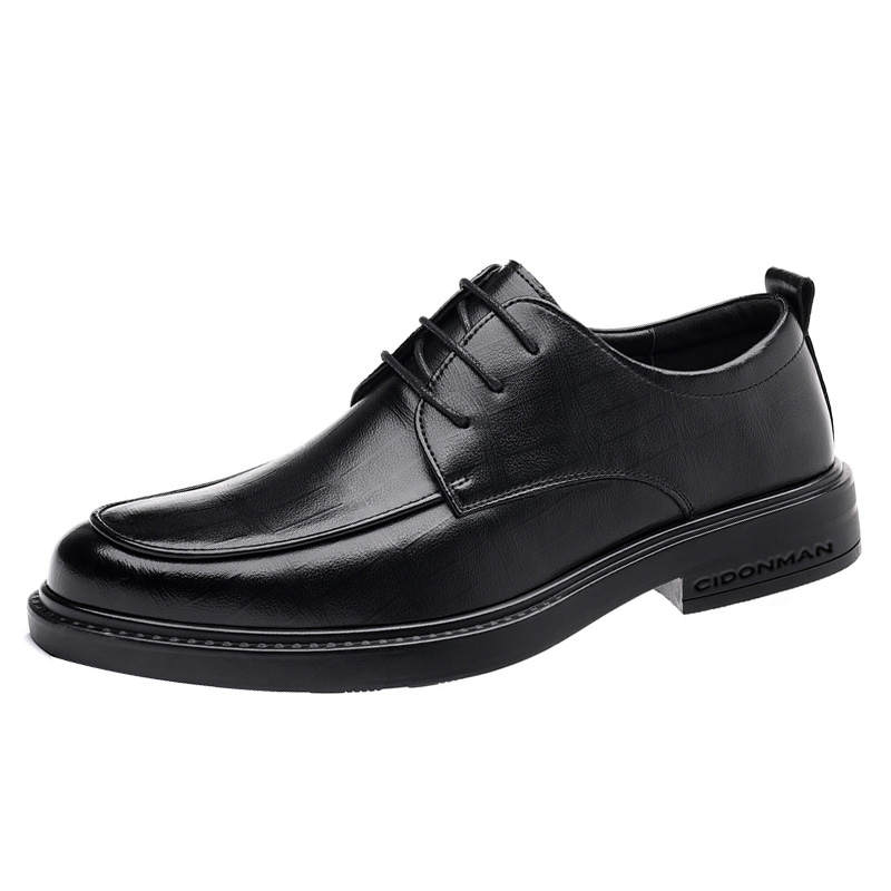CITONGXIANSHENG Cow Split Leather Dress Shoes Men's Black