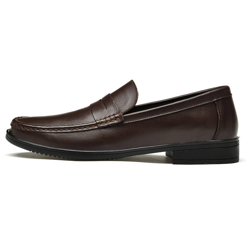 CITONGXIANSHENG Top Grain Cow Leather Loafers Men's Brown