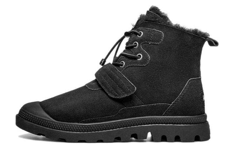 AU&MU Thermal Slip Resistant Thermal Slip Resistant Slip Resistant Fleece Lined Short Snow Boots Women's Black