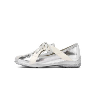Talitaqoom Cow Leather Low top Casual Shoes Women's Silver White
