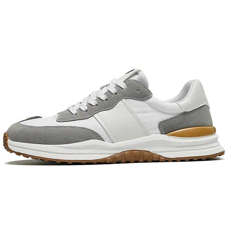 Rich Birds Height Increasing Abrasion Resistant Breathable Slip Resistant Low top Casual Shoes Men's White Gray