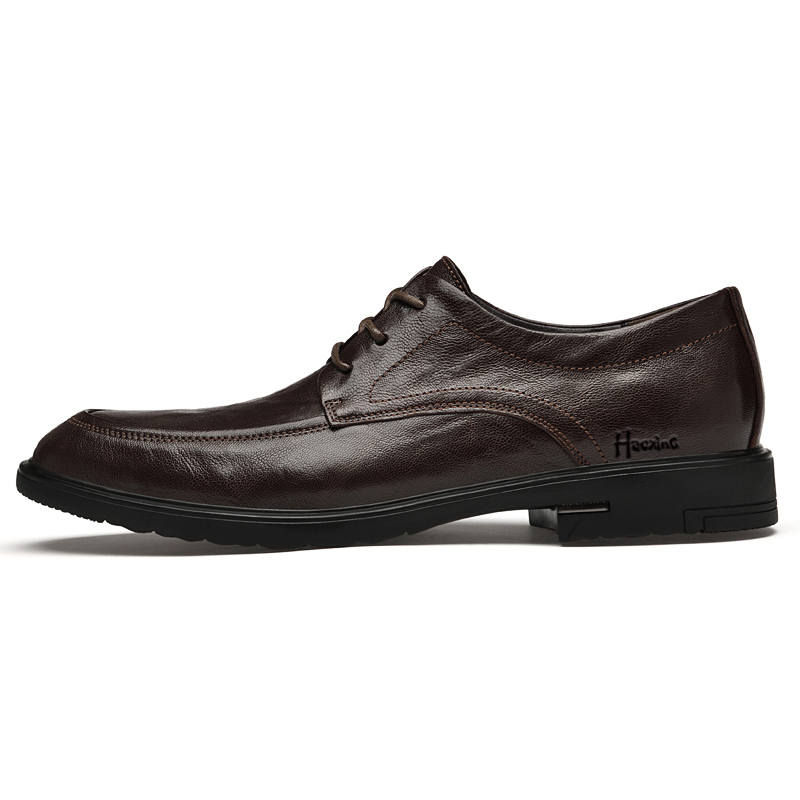 HAOXING Top Grain Cow Leather Casual Shoes Men's Brown