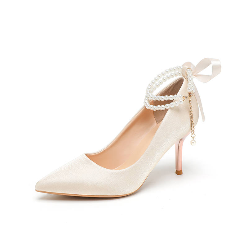 Lanza Fabric Slim Heel High Heels Women's
