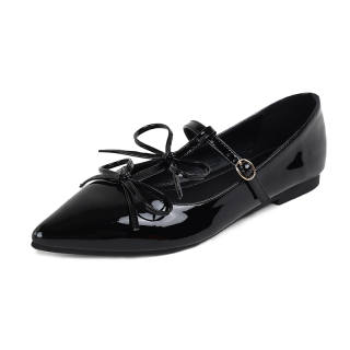ZUOMILUO Patent Leather Flat Mary Jane Shoes Women's