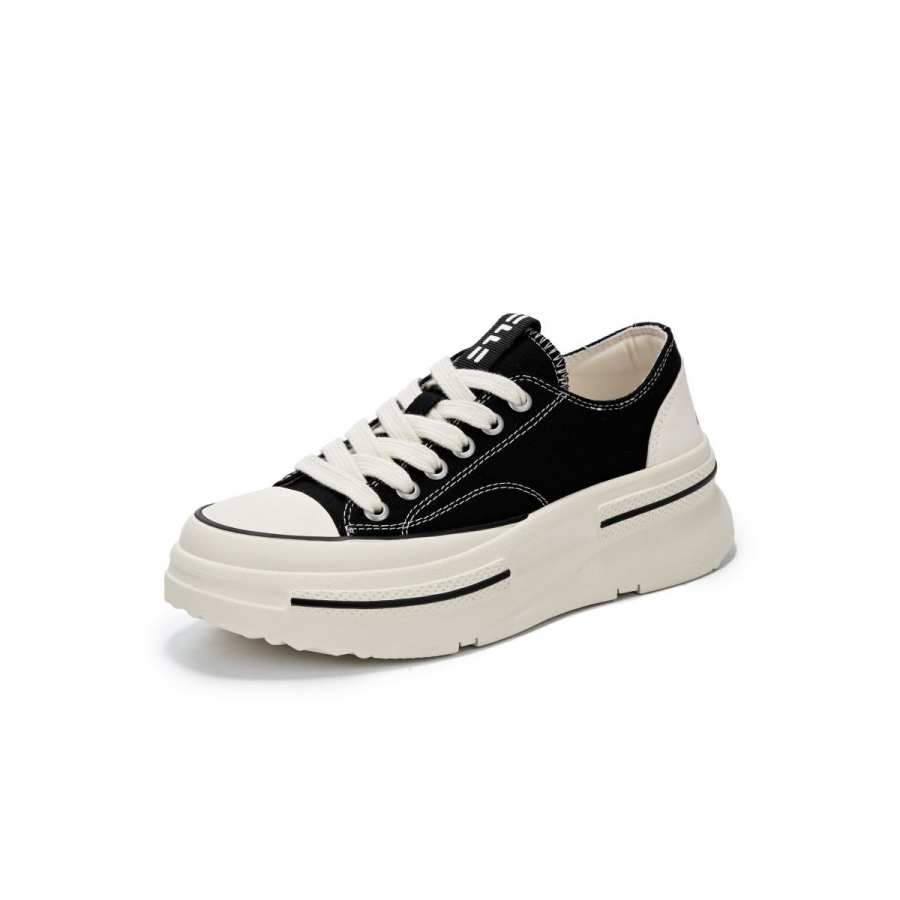 ELLE Slip Resistant, Abrasion Resistant, Height Increasing Low top Canvas Shoes Women's