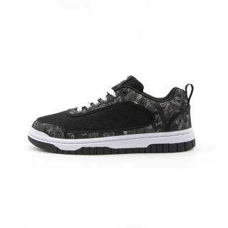 Shionpo Summer Skateboard Shoes Synthetic Leather Breathable Low top Casual Shoes Unisex Black