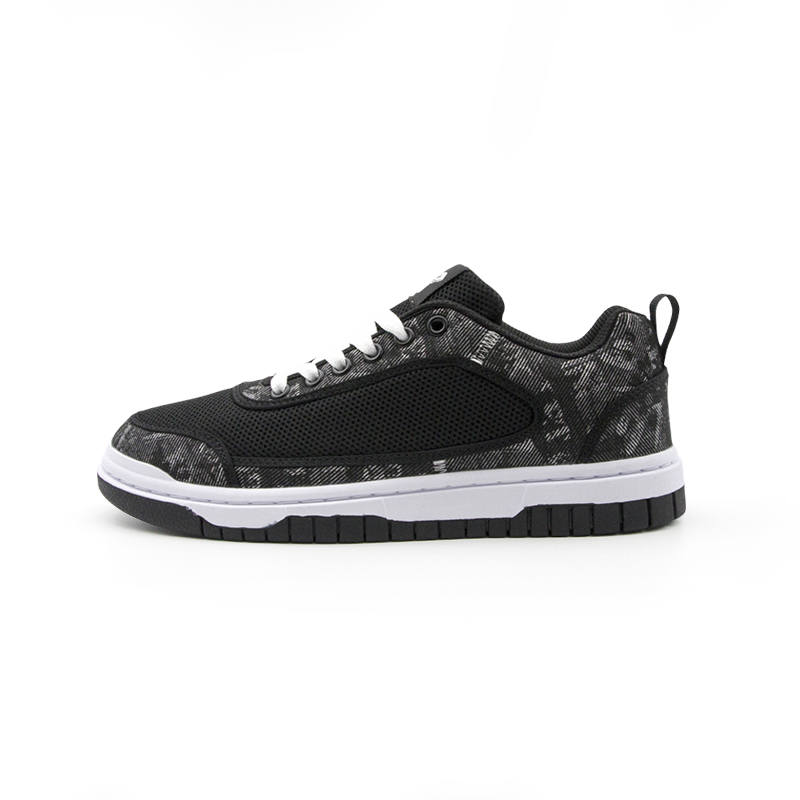 Shionpo Summer Skateboard Shoes Synthetic Leather Breathable Low top Casual Shoes Unisex Black