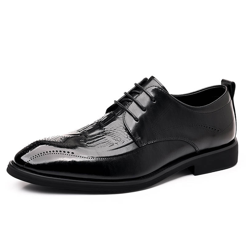 GONGNIUMEILI Dress Shoes Men's Low Top Black/Brown