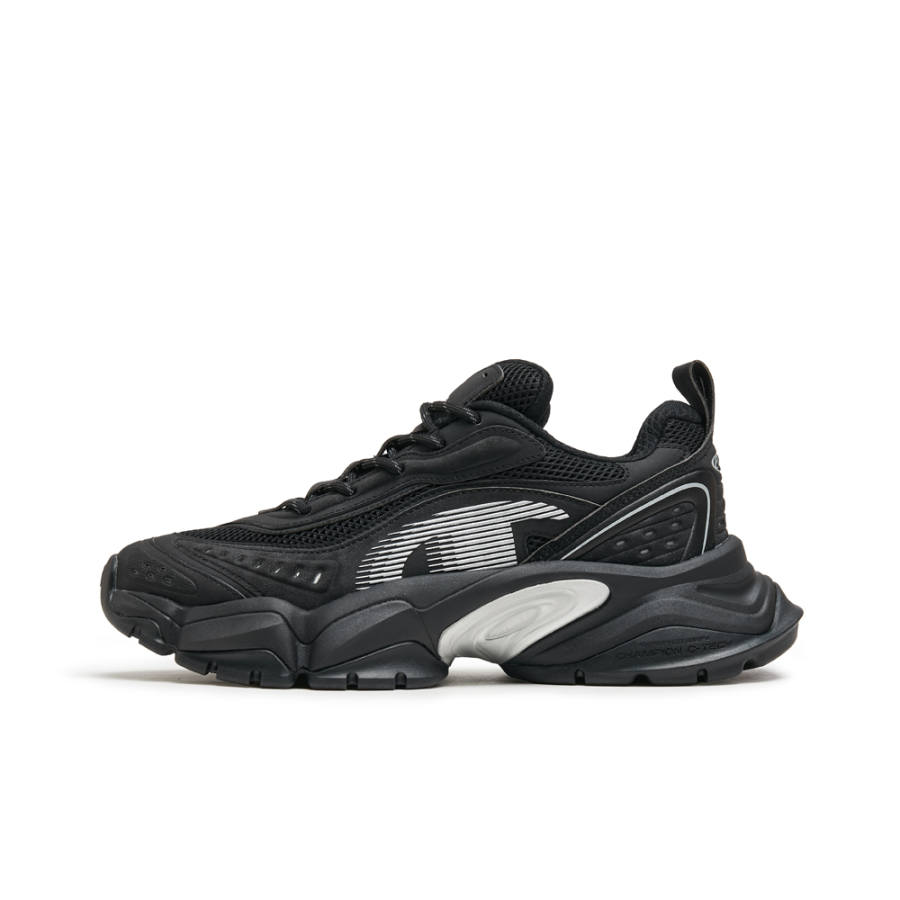 Champion Tooth Shark 2.0 Textile, Synthetic Leather Balance Low top Chunky Sneakers Men's Black/Silver White