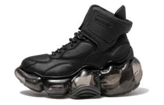 Grounds Moopie Leather High top Casual Shoes Unisex Black