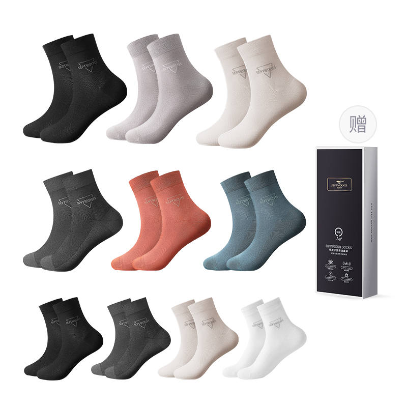 SEPTWOLVES SEPTWOLVES Crew Socks Men's Box 10 Pack Mixed Color