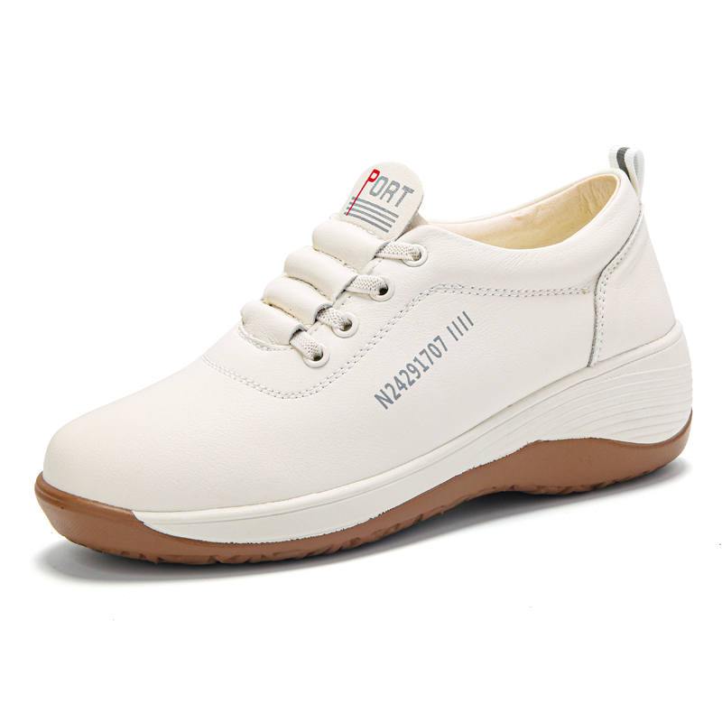 Reivantix Reivanti Microfiber Leather Slip Resistant Low top Casual Shoes Women's Beige