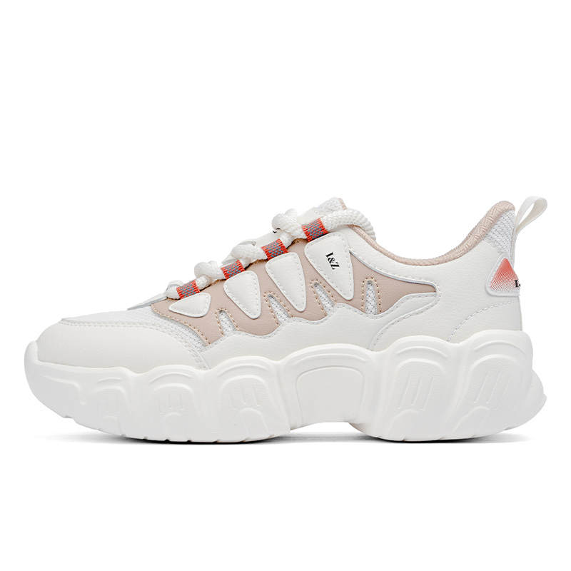 I&Z Abrasion Resistant Height Increasing Abrasion Resistant Height Increasing Chunky Sneakers Men's White