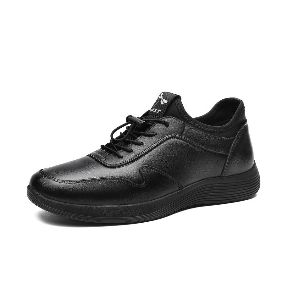 RED DRAGONFLY Cow Split Leather Waterproof Low top Casual Shoes Men's Black