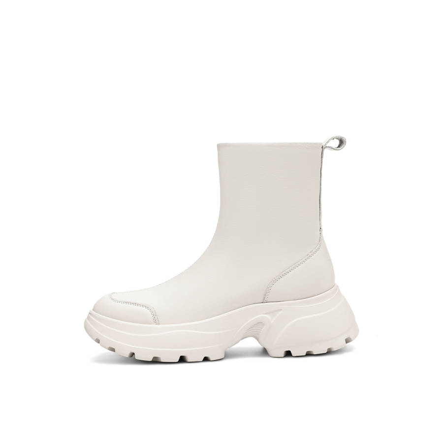 BOERDIQI Top Grain Cow Leather Ankle Boots 5.5cm Women's