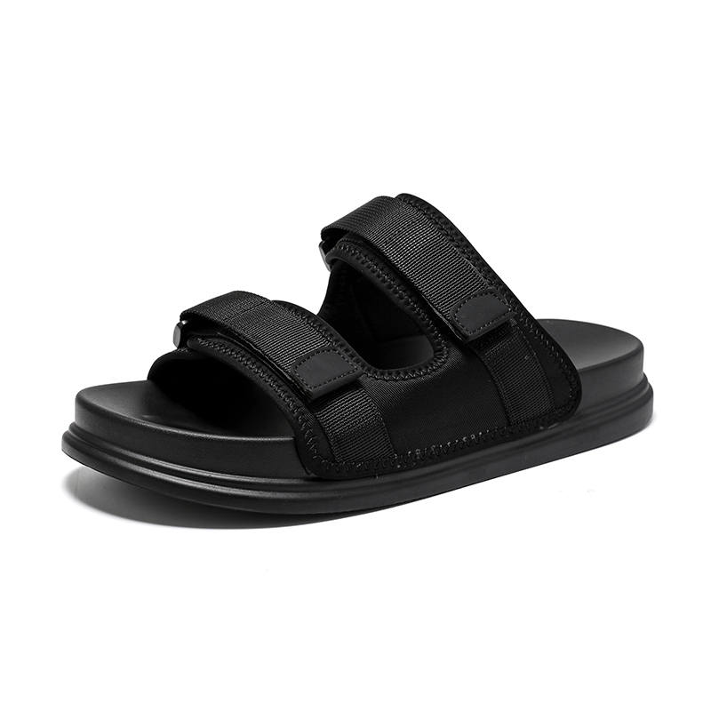 VAEL Rubber Sole Odor Resistant Odor Resistant Slide Slippers Men's Black