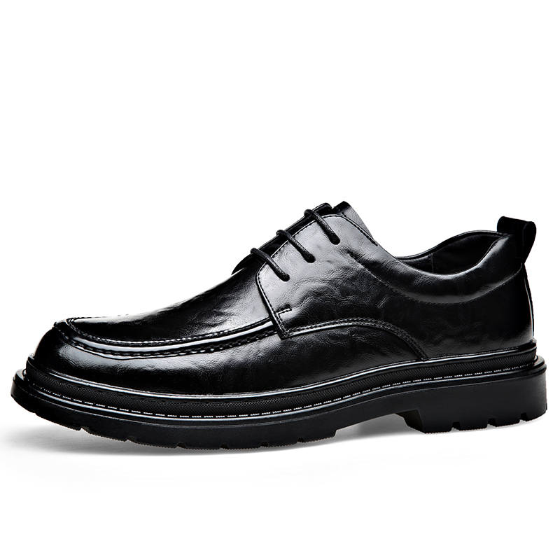 CITONGXIANSHENG Cow Split Leather Casual Shoes Men's Black