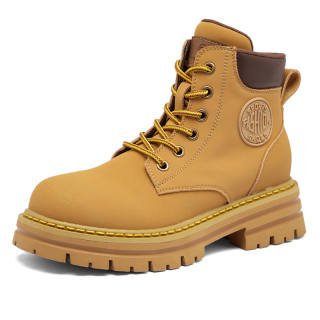GIGIRYO Cow Split Leather Short Combat Boots 5.5cm Unisex