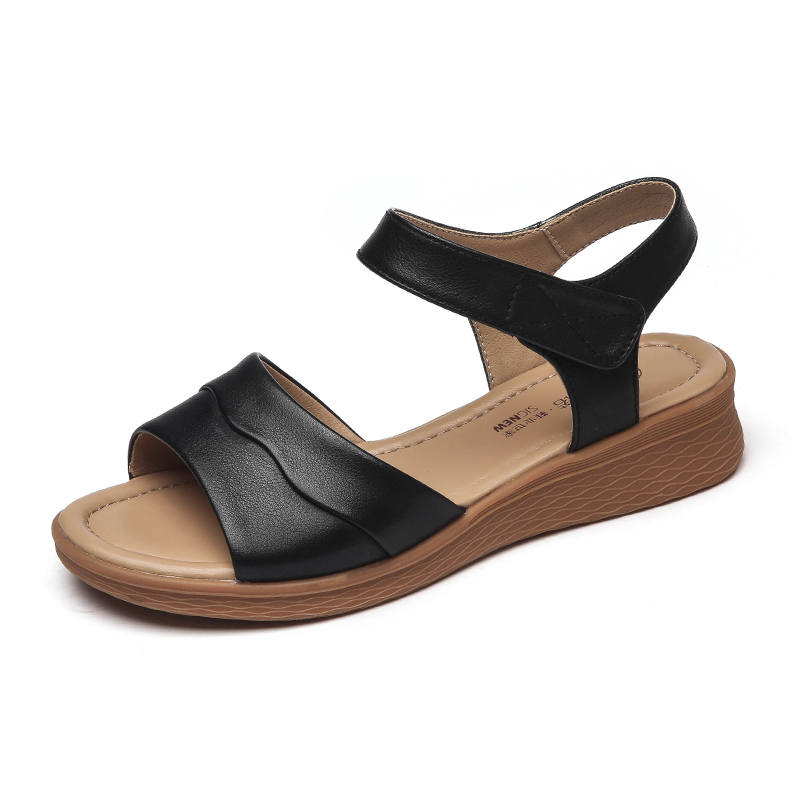 XINNUO Cow Leather One Strap Sandals 3.5cm Women's