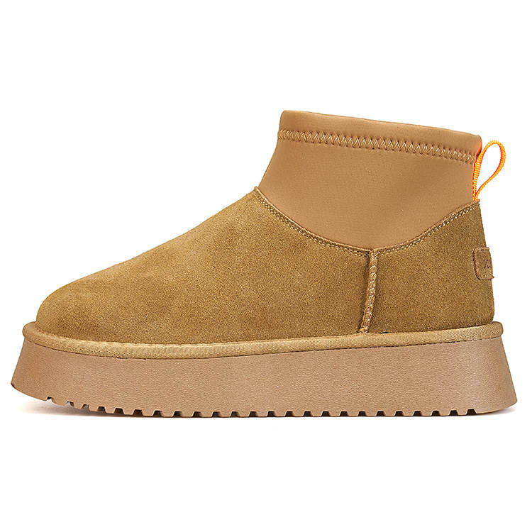 Joy&Mario Cow Split Leather Thermal Height Increasing Short Snow Boots Women's
