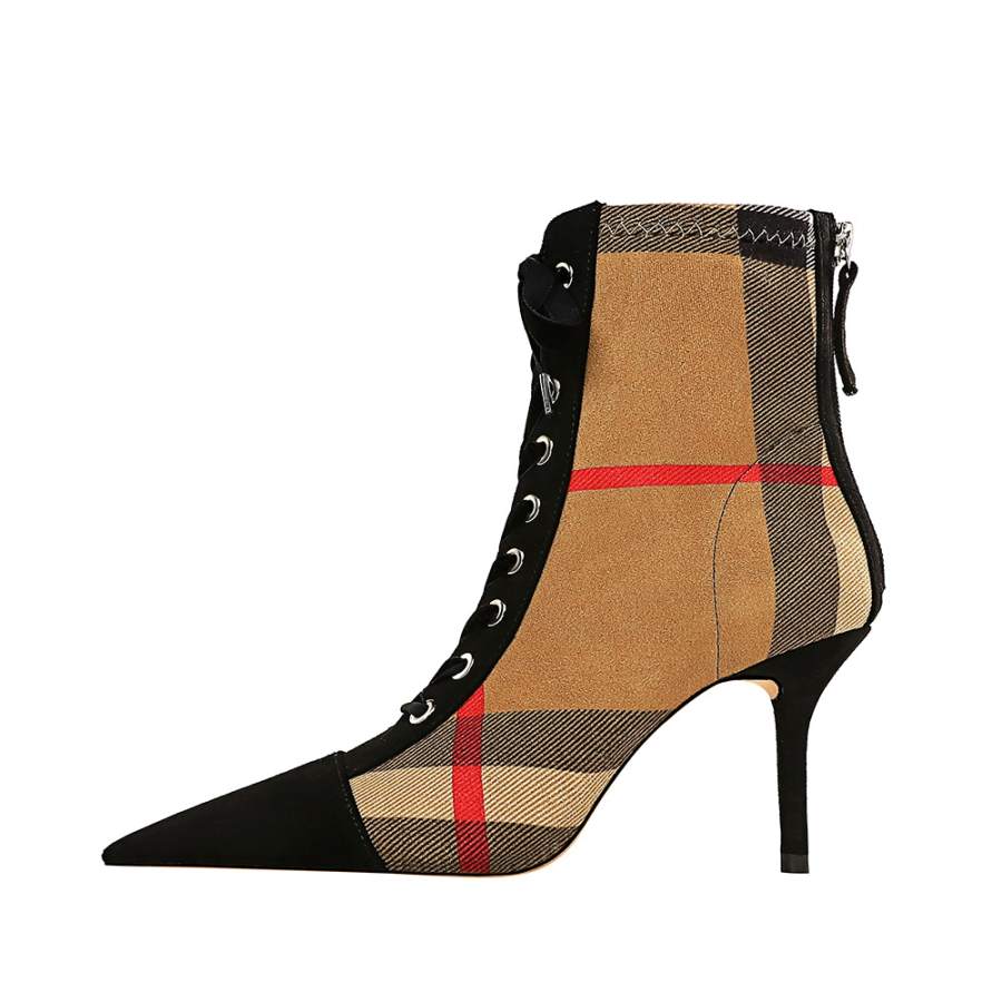 QITUMAUL Suede Ankle Boots Women's Black