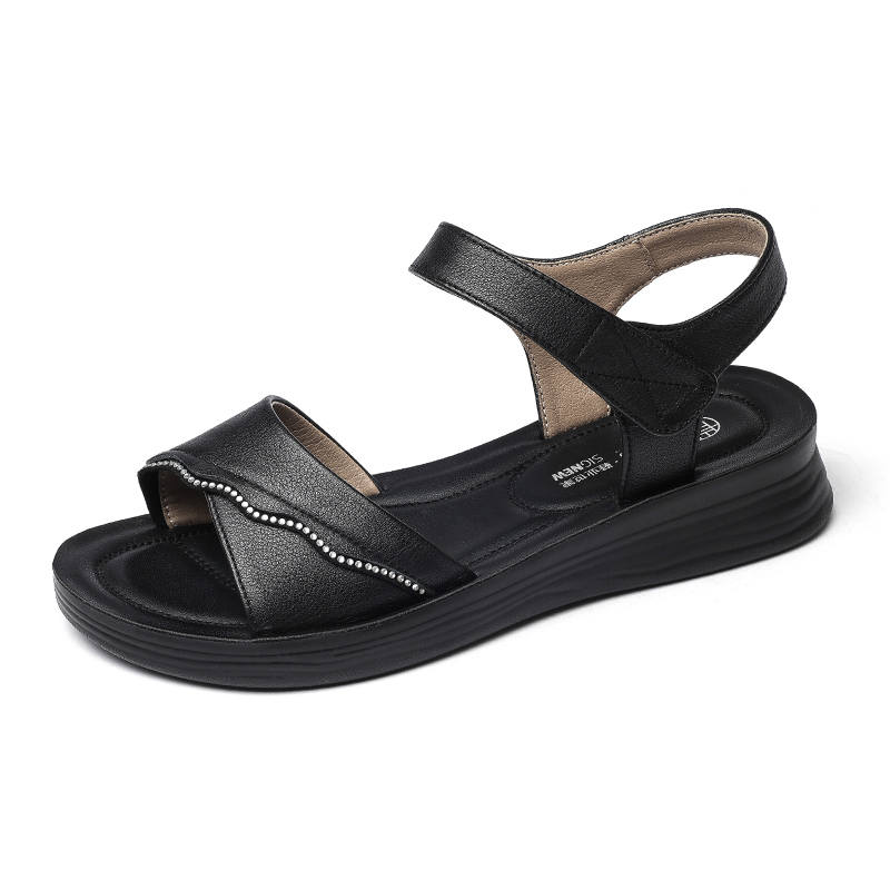 XINNUO Cow Leather One Strap Sandals Women's