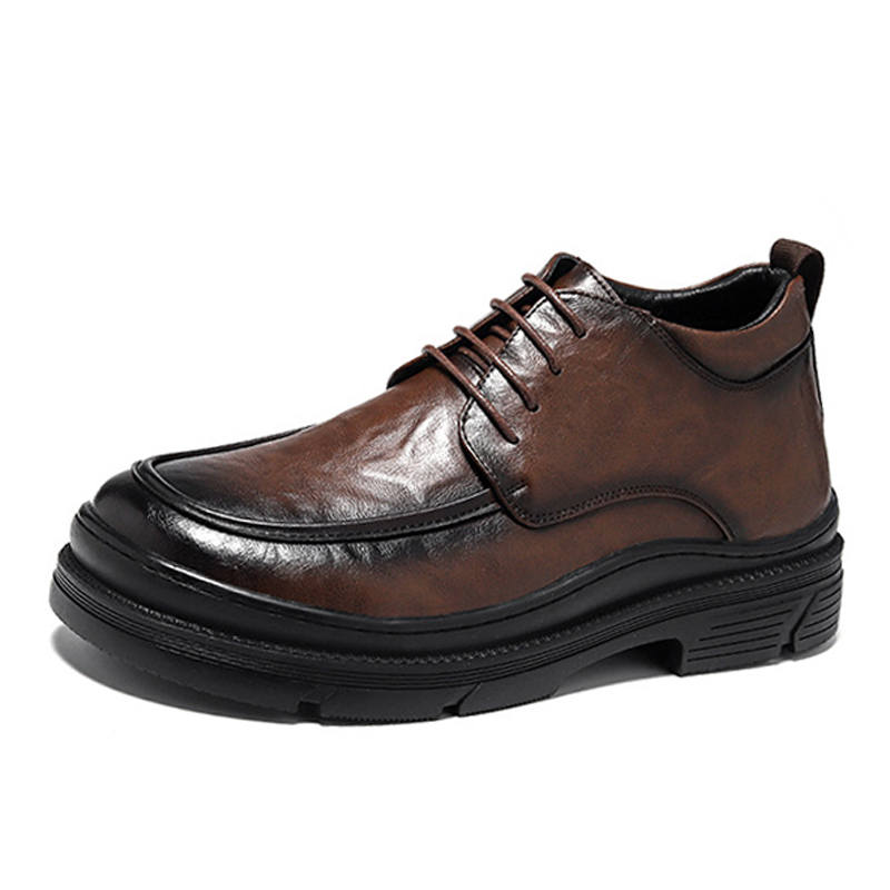 SHUPATE Casual Leather Shoes Men's Low Top Black/Brown