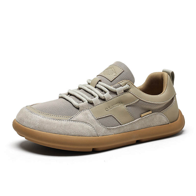 •QUNLANGSHIJIA Abrasion Resistant Abrasion Resistant Low top Casual Shoes Men's Khaki