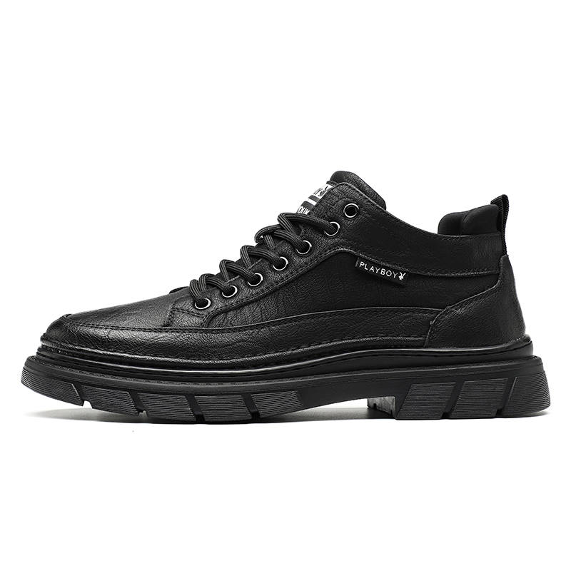 Playboy Microfiber Leather Abrasion Resistant Low top Casual Shoes Men's Black