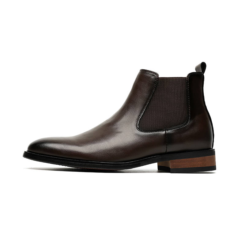 Xiwencha Microfiber Leather Short Chelsea Boots Men's