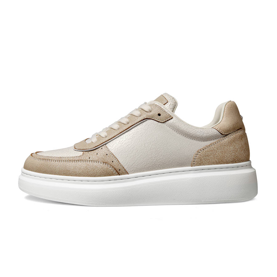 THOM WILLS Crack Pattern Casual Trainer Shoes Low top Skateboard Shoes Unisex Khaki